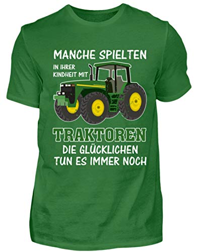 Traktor Landwirt Kindheit Witziger Spruch Landwirtschaft Trecker Bauer Geschenk - Herren Shirt -XL-Kelly Green von ALBASPIRIT