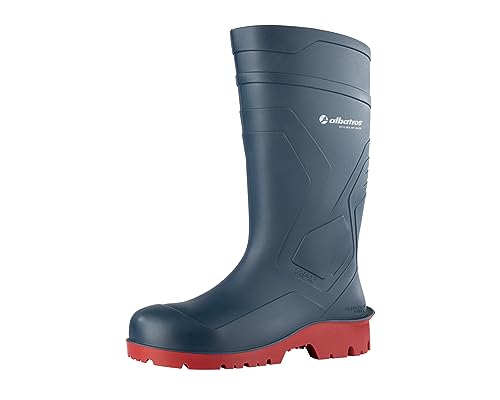 ALBATROS PROTECTOR PLUS S5 SRA - wasserdichter Sicherheitsstiefel und Arbeitsstiefel für Herren und Damen mit Stahlkappe & Durchtrittsschutz – blau rot Gr.41 von ALBATROS