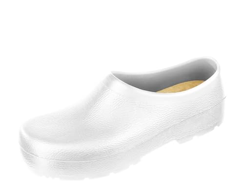 ALBATROS PURCEL Profi Clogs Unisex Weiss Gr. 38 – wasserdichter Freizeit- und Praxisschuh für Herren und Damen mit Kork Fußbett von ALBATROS