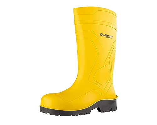 ALBATROS Arbeitsgummistiefel Protector Plus S5 – Hochwertige Arbeitsschuhe für Herren – Wasserdichte Gummistiefel mit Stahlkappe & Durchtrittschutz Gelb Größe 42 von ALBATROS