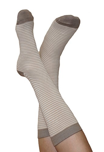 2 Paare Damen Herren Socken Ringelsocken Bio-Baumwolle Geringelt Gestreift (as3, numeric, numeric_35, numeric_38, regular, regular, braun-Natur) von ALBERO NATUR