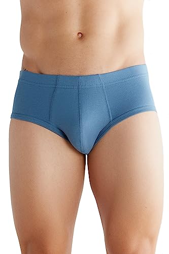2 er Pack Herren Slips Bio-Baumwolle Unterhose Unterwäsche (as3, Alpha, m, Regular, Regular, Blau) von ALBERO NATUR