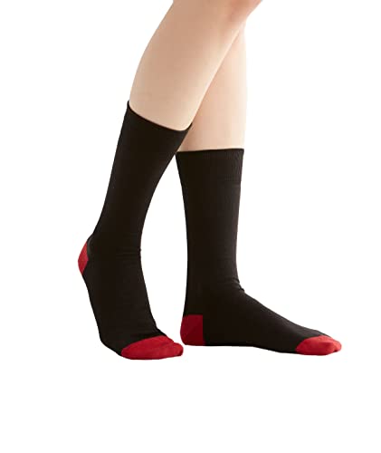 ALBERO NATUR 2 Paare Damen Herren Strümpfe Socken Bio-Baumwolle Unisex (as3, numeric, numeric_39, numeric_42, regular, regular, schwarz-kirschrot) von ALBERO NATUR