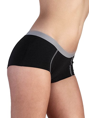 2 er Pack Damen Boyshort Bio-Baumwolle Slip Panties Hotpant Boxer Unterhosen (as3, Alpha, m, Regular, Regular, Schwarz) von ALBERO NATUR