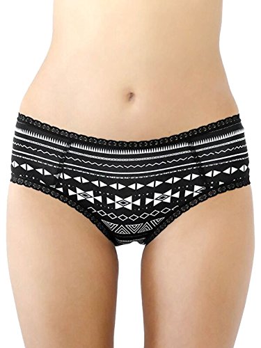 ALBERO NATUR 2 er Pack Damen Hipster Slip Spitze Bio-Baumwolle Hotpants 16 Farben Unterhose (as3, Alpha, m, Regular, Regular, Schwarz_Natur) von ALBERO NATUR