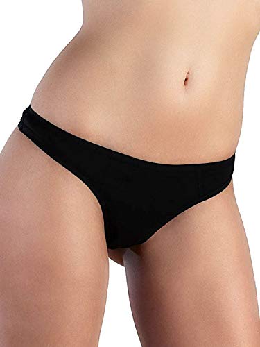 2 er Pack Damen Tanga Slip Bio-Baumwolle Tangaslip Unterhosen (as3, Alpha, m, Regular, Regular, Schwarz) von ALBERO NATUR