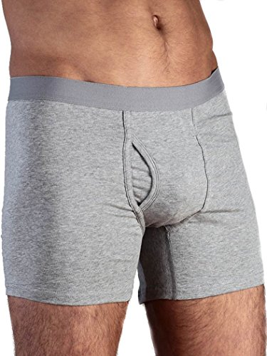 ALBERO NATUR 2 er Pack Herren Boxershorts Bio-Baumwolle Unterhose mit Eingriff (as3, Alpha, x_l, Regular, Regular, Grau) von ALBERO NATUR