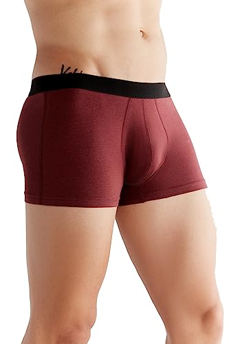 2 er Pack Herren Trunk Short Bio-Baumwolle Boxershort Unterhose (DE/NL/SE/PL, Alphanumerisch, L, Regular, Regular, Bordeaux) von ALBERO NATUR