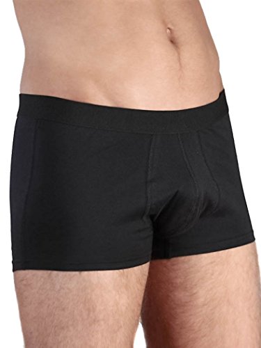 2 er Pack Herren Trunk Short Bio-Baumwolle Boxershort Unterhose (DE/NL/SE/PL, Alphanumerisch, L, Regular, Regular, Schwarz) von ALBERO NATUR