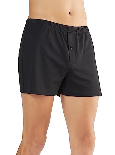 ALBERO NATUR 4 er Pack Herren Boxershorts Locker Bio-Baumwolle Unterhose Unterwäsche (DE/NL/SE/PL, Alphanumerisch, XXL, Regular, Regular, Schwarz) von ALBERO NATUR