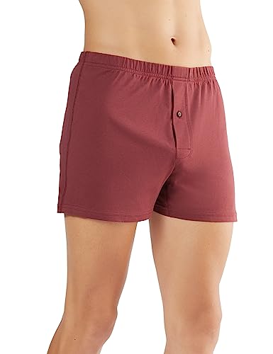 ALBERO NATUR 4 er Pack Herren Boxershorts Locker Bio-Baumwolle Unterhose Unterwäsche (as3, Alpha, l, Regular, Regular, Bordeaux) von ALBERO NATUR