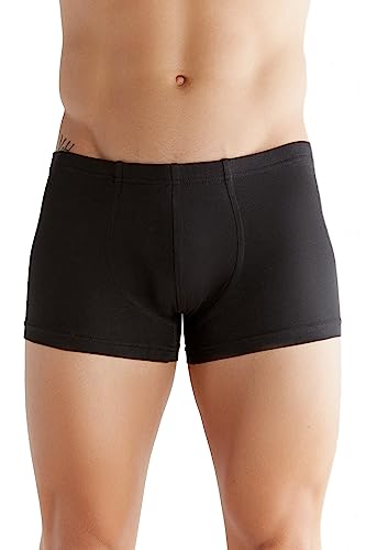 ALBERO NATUR 4 er Pack Herren Retroshorts Bio-Baumwolle Zertifiziert Retropants Boxershort Unterhose (XL, Schwarz) von ALBERO NATUR