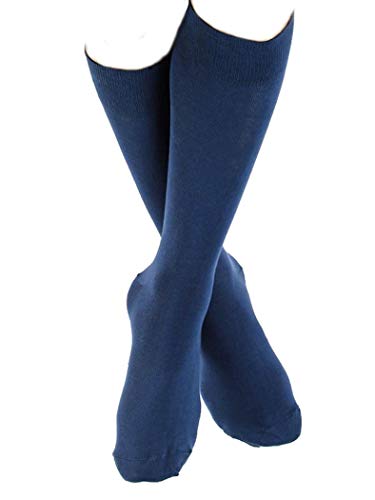 ALBERO NATUR 6 Paare Strümpfe Socken Damen Herren Bio-Baumwolle Freizeitsocken längere bunt Höhe (39-42, Dunkelblau) von ALBERO NATUR