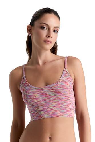 ALBERO NATUR Damen Bustier 100% Bio-Baumwolle Sport BH Unterhemd Yoga Pilates (DE/NL/SE/PL, Alphanumerisch, L, Regular, Regular, Sonne) von ALBERO NATUR