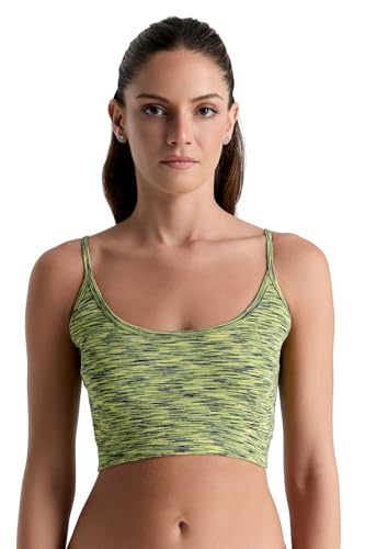 ALBERO NATUR Damen Bustier 100% Bio-Baumwolle Sport BH Unterhemd Yoga Pilates (DE/NL/SE/PL, Alphanumerisch, L, Regular, Regular, Wiese) von ALBERO NATUR