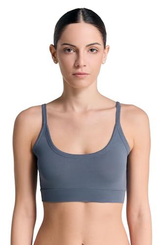ALBERO NATUR Damen Bustier Bio-Baumwolle Sport BH Unterhemd Yoga Pilates (DE/NL/SE/PL, Alphanumerisch, XXL, Regular, Regular, Dunkler Schiefer) von ALBERO NATUR