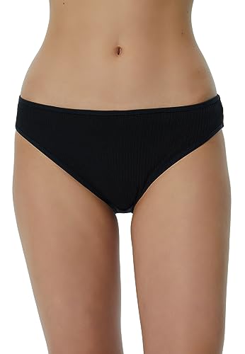 ALBERO NATUR Damen Slip Klassisch Taillenslips Bio-Baumwolle RIPP Jersey (as3, Alpha, m, Regular, Regular, Schwarz) von ALBERO NATUR