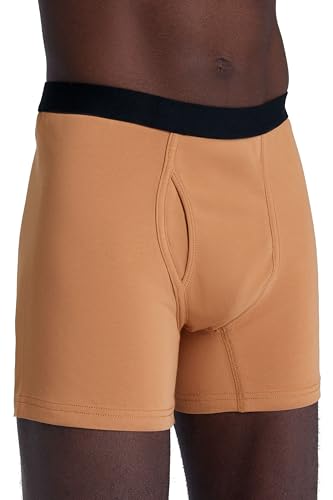 ALBERO NATUR Herren Boxershorts Bio-Baumwolle Pants Unterhose mit Eingriff (DE/NL/SE/PL, Alphanumerisch, L, Regular, Regular, Zimt) von ALBERO NATUR