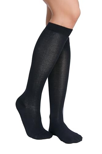 ALBERO NATUR Kniestrümpfe Socken Bio-Baumwolle Unisex Damen Herren (DE/NL/SE/PL, Numerisch, 39, 42, Regular, Regular, Schwarz) von ALBERO NATUR