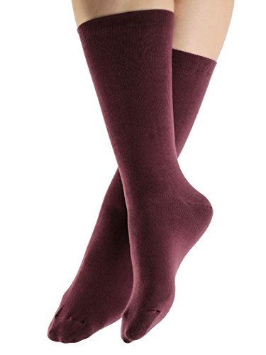 ALBERO NATUR Socken 2 Paar Damen Herren Bio-Baumwolle Freizeitsocken (as3, numeric, numeric_43, numeric_46, regular, regular, Bordeaux) von ALBERO NATUR