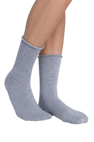 ALBERO NATUR Unisex Socken mit Rollrand Bio-Baumwolle Damen Herren (DE/NL/SE/PL, Numerisch, 35, 38, Regular, Regular, Grau) von ALBERO NATUR