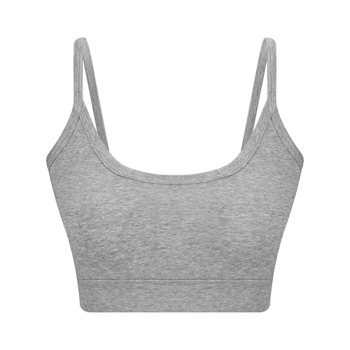 Albero Natur Damen Bustier aus Bio-Baumwolle, GOTS-Zertifiziert – Weicher, elastischer Sport-BH (DE/NL/SE/PL, Alphanumerisch, L, Regular, Regular, 1, Grau-Melange) von ALBERO NATUR