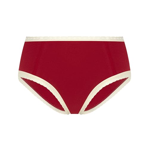 Albero Natur Damen Hipster aus Bio-Baumwolle mit Spitze – Bequeme und nachhaltige Unterwäsche für Frauen, ideal für Alltag und Freizeit (DE/NL/SE/PL, Alphanumerisch, M, Regular, Regular, 1, Rot) von ALBERO NATUR