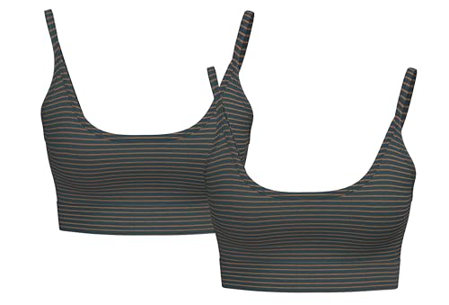 Damen Bustier aus Bio-Baumwolle, GOTS-Zertifiziert Bequemer, elastischer Sport-BH ohne Polster für höchsten (DE/NL/SE/PL, Alphanumerisch, L, Regular, Regular, 2, Tanne/Tabasco) von ALBERO NATUR