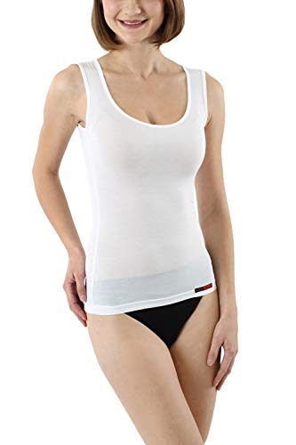 ALBERT KREUZ Business Damenunterhemd aus Micromodal Light atmungsaktiv ohne Arm extra-tiefer Rundausschnitt weiß, Gr. XL/42-44 von ALBERT KREUZ