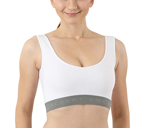 ALBERT KREUZ Damen BH-Top anschmiegsame Bio-Stretchbaumwolle weiß 44/46 XXL von ALBERT KREUZ
