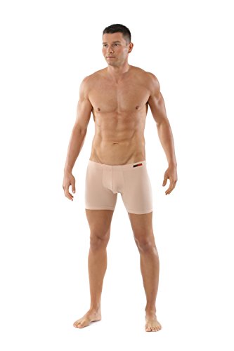 ALBERT KREUZ Eng anliegende Boxershorts Retropants Slipboxer Boxershorts mit längerem Bein aus Bio-Stretchbaumwolle, unsichtbar beige 5/M von ALBERT KREUZ