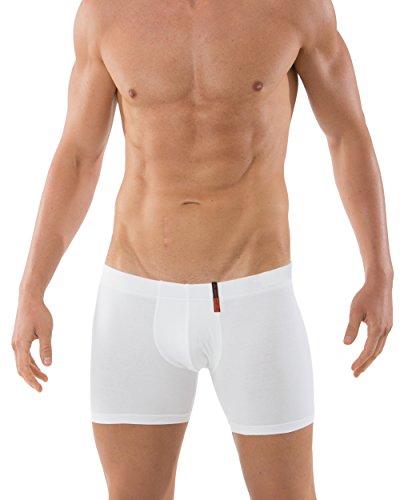 ALBERT KREUZ Eng anliegende Boxershorts Retropants Slipboxer Boxershorts mit längerem Bein aus Bio-Stretchbaumwolle, weiß 7/XL von ALBERT KREUZ