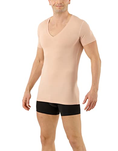 ALBERT KREUZ Herren Funktionsunterhemd atmungsaktiv Deep-V Kurzarm Beige 3XL von ALBERT KREUZ