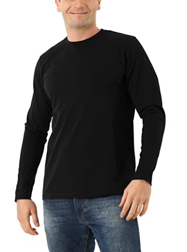 ALBERT KREUZ Herren Langarmshirt Biobaumwolle Rundhals schwarz S von ALBERT KREUZ