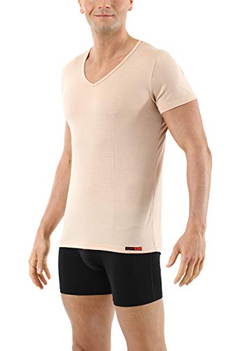 ALBERT KREUZ Unsichtbares Herren Unterhemd Merino Wolle Mulesing-frei Kurzarm V-Ausschnitt Hautfarbe ultrafein feuchtigkeitsregulierend, Größe 08/XXL ALBERT KREUZ Unsichtbares Herren Unterhemd Merino Wolle Mulesing-frei Kurzarm V-Ausschnitt Hautfarbe ultrafein feuchtigkeitsregulierend, Größe 08/XXL von ALBERT KREUZ