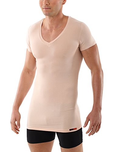 ALBERT KREUZ V-Unterhemd Business Herrenunterhemd unsichtbar aus Micromodal Light atmungsaktiv Kurzarm Hautfarbe Nude 4/S von ALBERT KREUZ