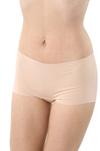 Albert Kreuz 3er-Pack Damen Lasercut nahtlos Clean Cut Boxershorts aus Baumwolle Elastan unsichtbar - Hautfarbe Größe S (36-38) von ALBERT KREUZ