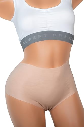 Albert Kreuz 3er-Pack Damen Lasercut nahtlos Clean Cut Taillenslip aus Baumwolle Elastan unsichtbar - Hautfarbe Größe M (38-40) von ALBERT KREUZ