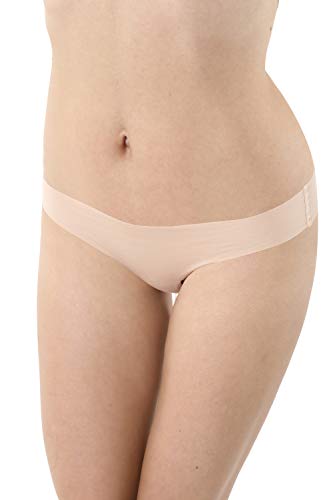 Albert Kreuz 3er-Pack Damen Lasercut nahtlos Clean Cut Tangas aus Baumwolle Elastan unsichtbar - Hautfarbe Größe XS (34-36) von ALBERT KREUZ