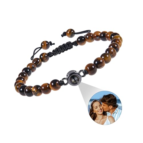 ALBERTBAND Tigerauge Perlen Armband Mit Bild - Personalisierte Foto Projektion Armband für Ihn Partner Paar - Geschenke für Geburtstage, Valentinstag, Weihnachten ALBERTBAND Tigerauge Perlen Armband Mit Bild - Personalisierte Foto Projektion Armband für Ihn Partner Paar - Geschenke für Geburtstage, Valentinstag, Weihnachten von ALBERTBAND