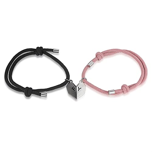 ALBERTBAND Magnet Armbänder für Paare Personalisiert mit A-Z Buchstabe Namen Geburtstag Weihnachten Valentinstag für ihn sie Partner Geschenke für Männer Frauen von ALBERTBAND