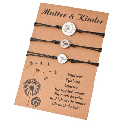 ALBERTBAND Mutter Tochter Sohn Armbänder Set Armband Schulkind Zurück Zur Schule Geschenke Erster Schultag Schmuck Geburtstagsgeschenke für Jungen und Mädchen (3PCS) von ALBERTBAND