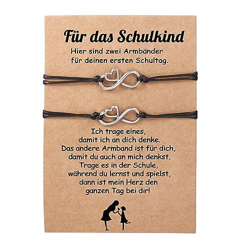 ALBERTBAND Mutter Tochter Sohn Armbänder Set Armband Schulkind Zurück Zur Schule Geschenke Erster Schultag Schmuck Geburtstagsgeschenke für Jungen und Mädchen (D) von ALBERTBAND