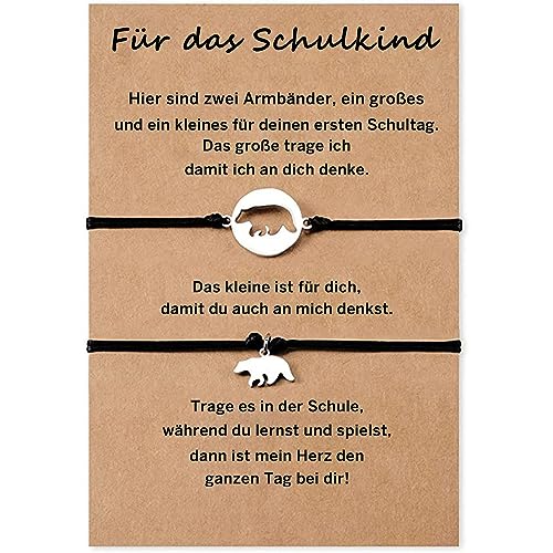 ALBERTBAND Mutter Tochter Sohn Armbänder Set Armband Schulkind Zurück Zur Schule Geschenke Erster Schultag Schmuck Geburtstagsgeschenke für Jungen und Mädchen (E) von ALBERTBAND