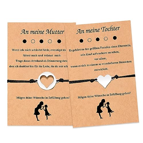 ALBERTBAND Mutter und Tochter Armband, ersten Tag der Schule Armband Geschenk, Armband für Grundschulen Mädchen Armband zurück zu Schule Armband Geschenk für Mädchen Junge Armband einstellbar (G) von ALBERTBAND