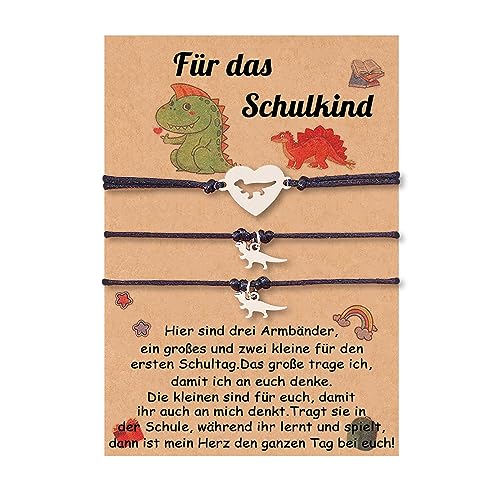 ALBERTBAND Mutter Tochter Sohn Armbänder Set Armband Schulkind Zurück Zur Schule Geschenke Erster Schultag Schmuck Geburtstagsgeschenke für Jungen und Mädchen (3PCS#2) von ALBERTBAND
