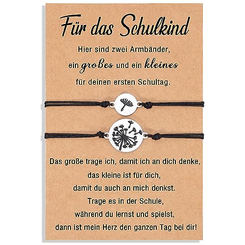 ALBERTBAND Mutter und Tochter Armband, ersten Tag der Schule Armband Geschenk, Armband für Grundschulen Mädchen Armband zurück zu Schule Armband Geschenk für Mädchen Junge Armband einstellbar (DE) von ALBERTBAND