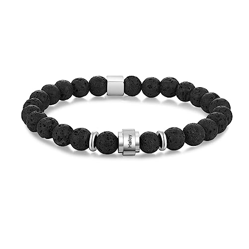 ALBERTBAND Personalisierte Namensarmbänder Für Männer und Frauen Vulkanische Steinperlen Edelstahlarmband Vatertag Muttertag Geschenk Freundschaftsarmbänder zum Valentinstag ALBERTBAND Personalisierte Namensarmbänder Für Männer und Frauen Vulkanische Steinperlen Edelstahlarmband Vatertag Muttertag Geschenk Freundschaftsarmbänder zum Valentinstag von ALBERTBAND