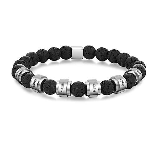 ALBERTBAND Personalisierte Namensarmbänder Für Männer und Frauen Vulkanische Steinperlen Edelstahlarmband Vatertag Muttertag Geschenk Freundschaftsarmbänder zum Valentinstag ALBERTBAND Personalisierte Namensarmbänder Für Männer und Frauen Vulkanische Steinperlen Edelstahlarmband Vatertag Muttertag Geschenk Freundschaftsarmbänder zum Valentinstag von ALBERTBAND