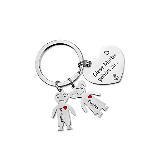 ALBERTBAND Personalisierte Schlüsselanhänger mit 1-5 Namen Liebe Herz Schlüsselanhänger Geburtstag der Mutter Geschenk zum Muttertag MAMA Familie ALBERTBAND Personalisierte Schlüsselanhänger mit 1-5 Namen Liebe Herz Schlüsselanhänger Geburtstag der Mutter Geschenk zum Muttertag MAMA Familie von ALBERTBAND